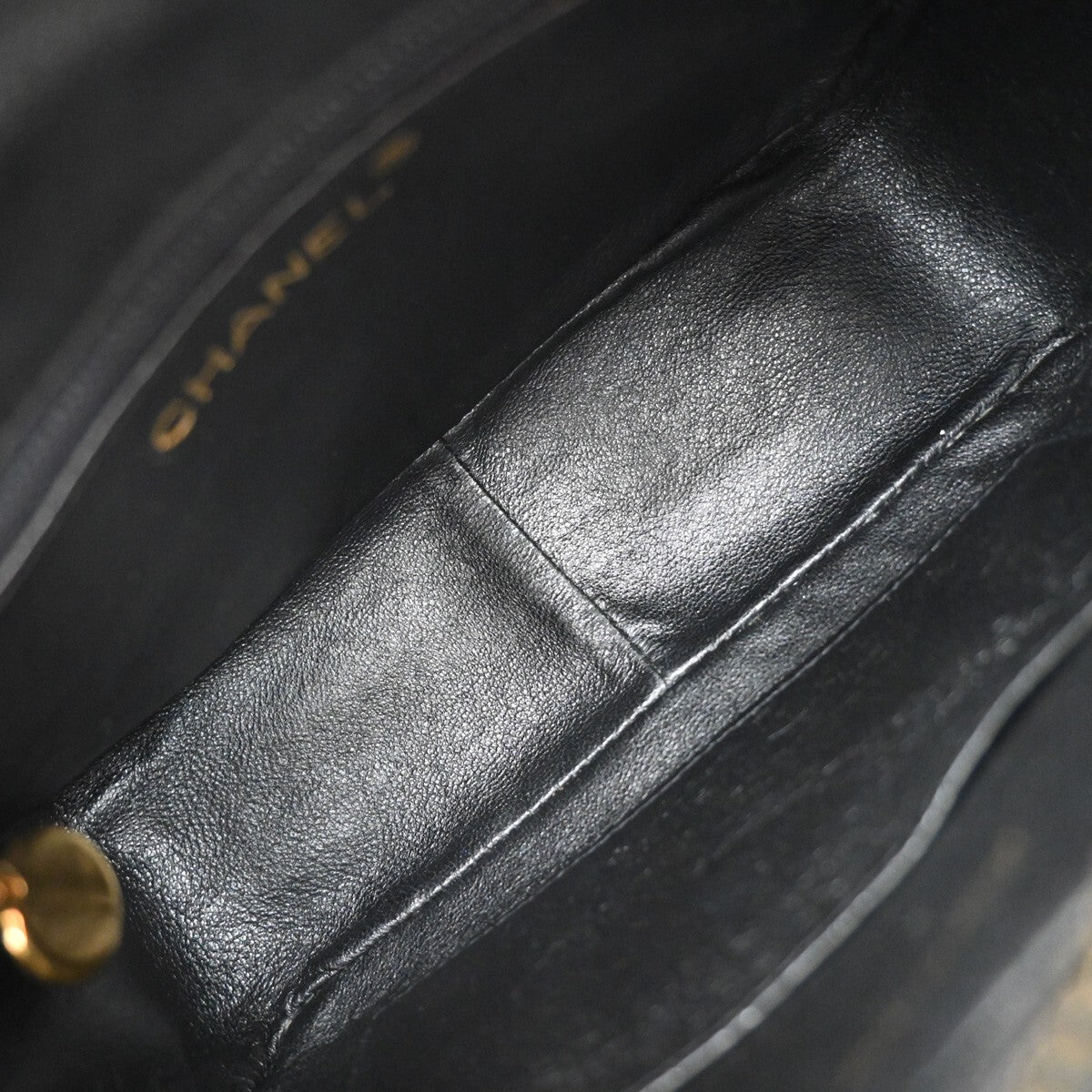 CHANEL Mini Matelasse Tassel Chain Shoulder Bag Leather Black Vintage 629RF270