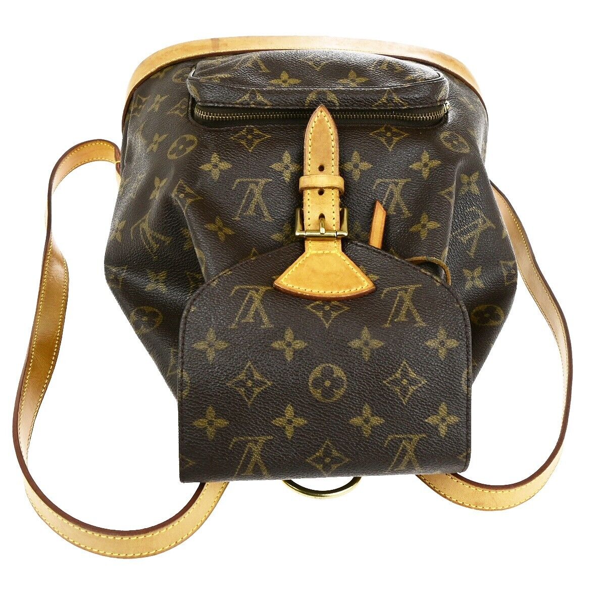 LOUIS VUITTON Montsouris MM Backpack Bag Monogram Leather Brown M51136 79SJ596