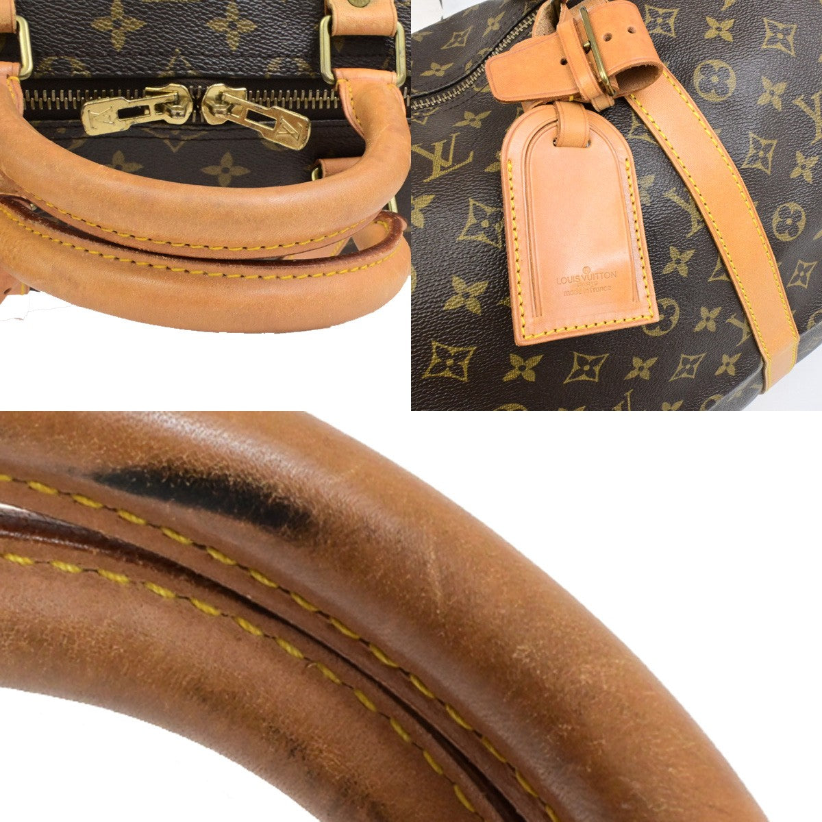 LOUIS VUITTON Keepall 55 Travel Hand Bag Monogram Leather Brown M41424 92YH095