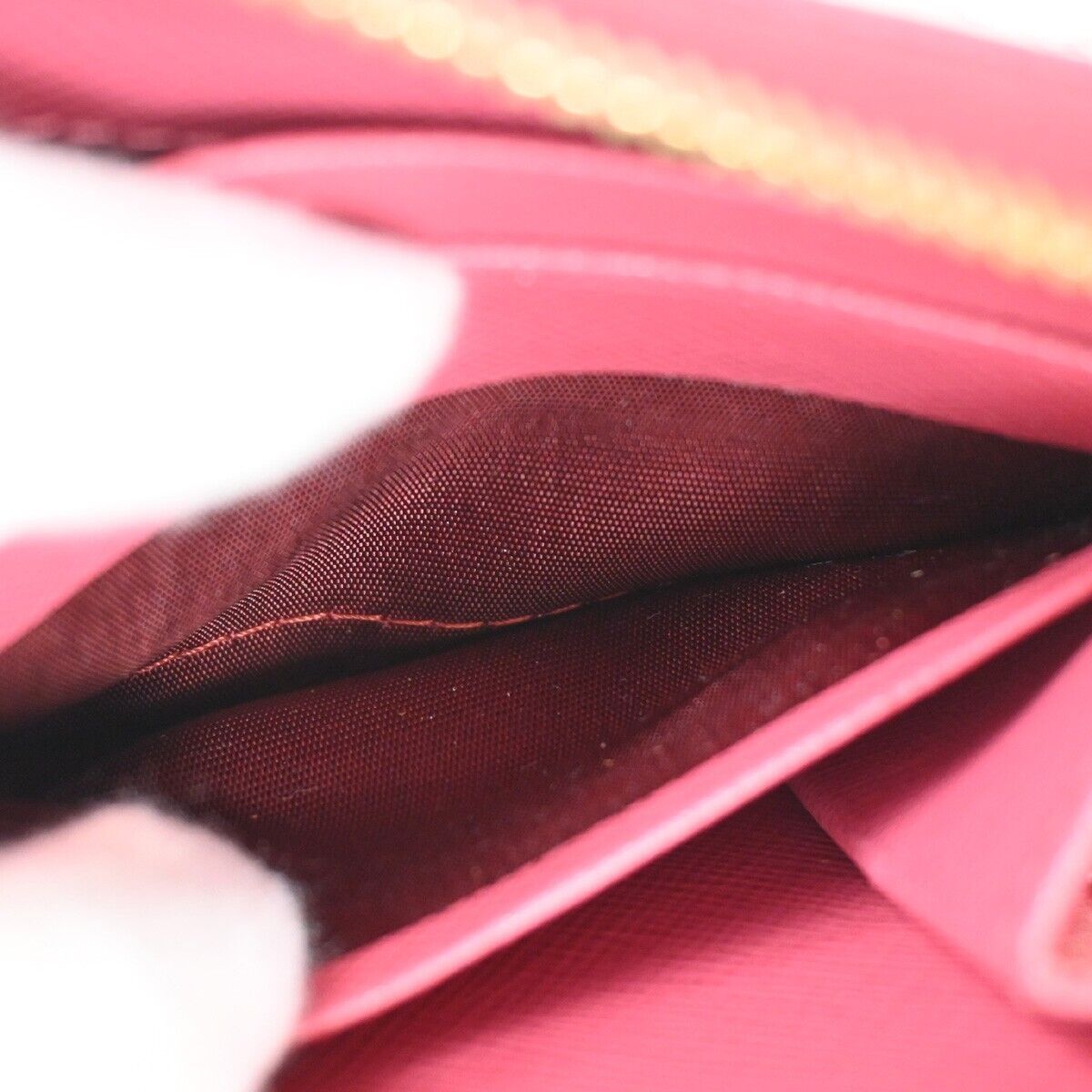 PRADA Logo Long Bifold Wallet Purse Saffiano Leather Pink Gold Italy 67SH367