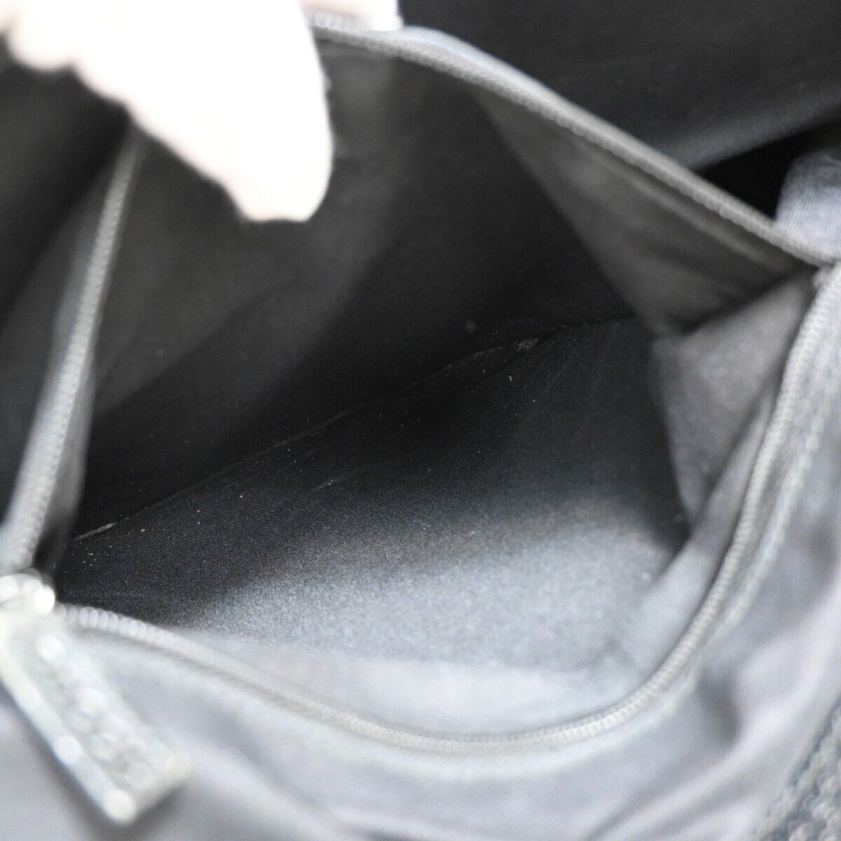 GUCCI Logo GG Pattern Shoulder Bag Canvas Leather Black Silver Italy 05FA533