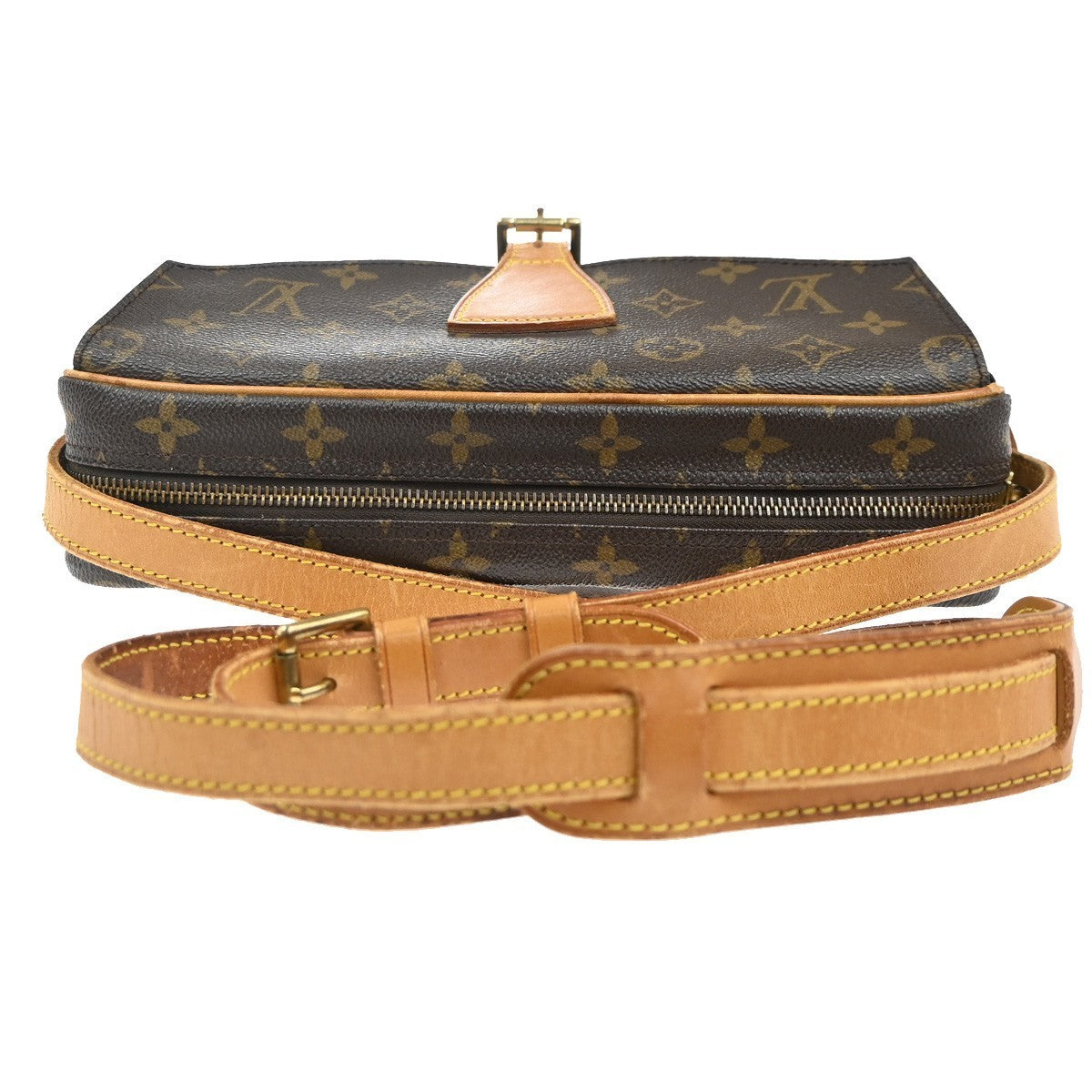 LOUIS VUITTON Jeune Fille GM Shoulder Bag Monogram Leather Brown M51225 73MA366