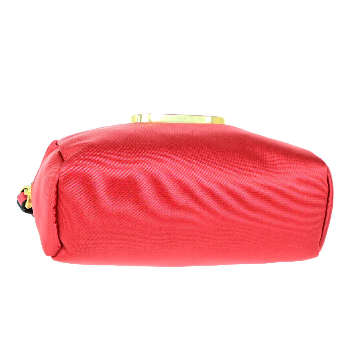 VALENTINO GARAVANI Logo Cosmetic Pouch Nylon Leather Red GHW Italy 09YF133