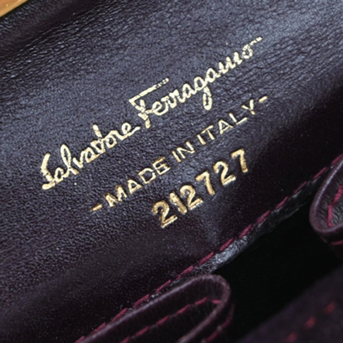 SALVATORE FERRAGAMO Gancini Mini Chain Shoulder Bag Suede Leather Purple 80EE153