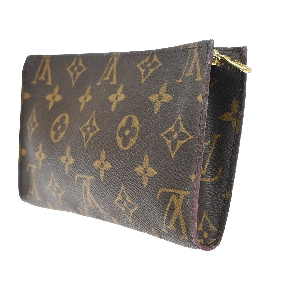LOUIS VUITTON Logo Bucket GM Pouch Bag Monogram Leather Brown GHW USA 05KC932
