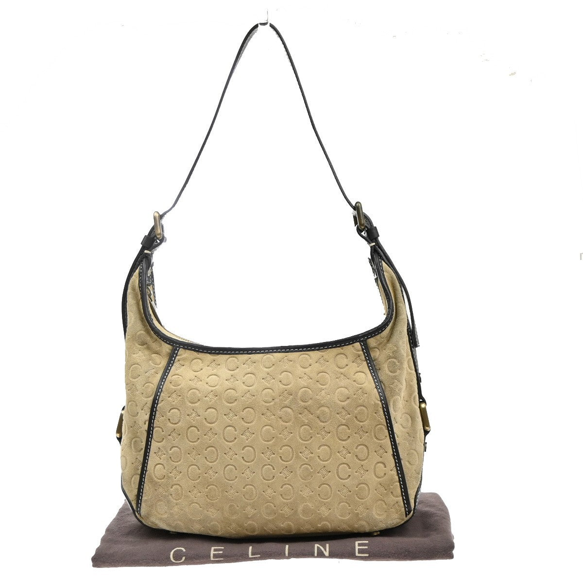 CELINE C Macadam Pattern Shoulder Hand Bag Suede Leather BE BN Italy 62MA618