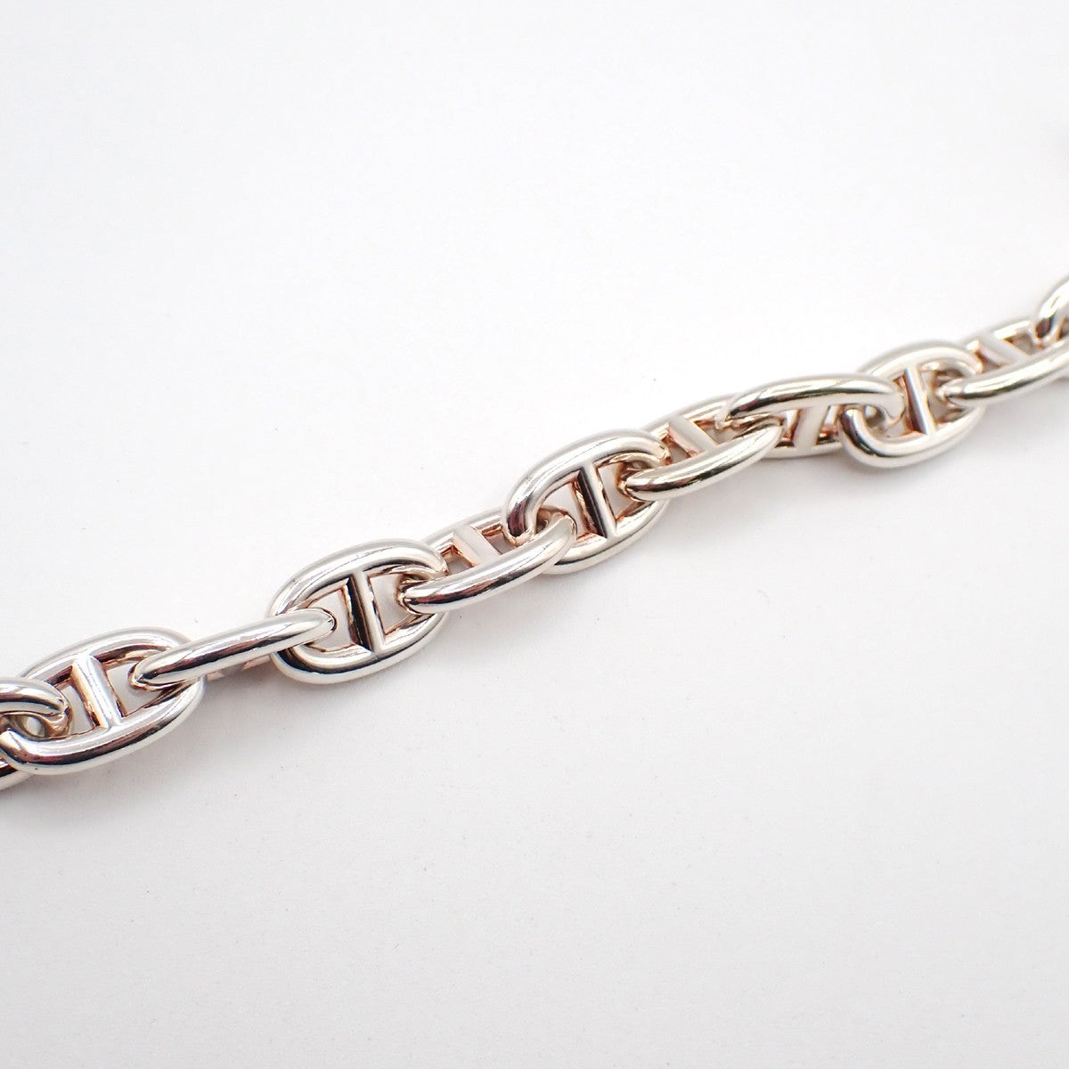 HERMES Logo Chaine D'ancre MM Chain Bracelet  14 Link Silver Ag925 385LC608