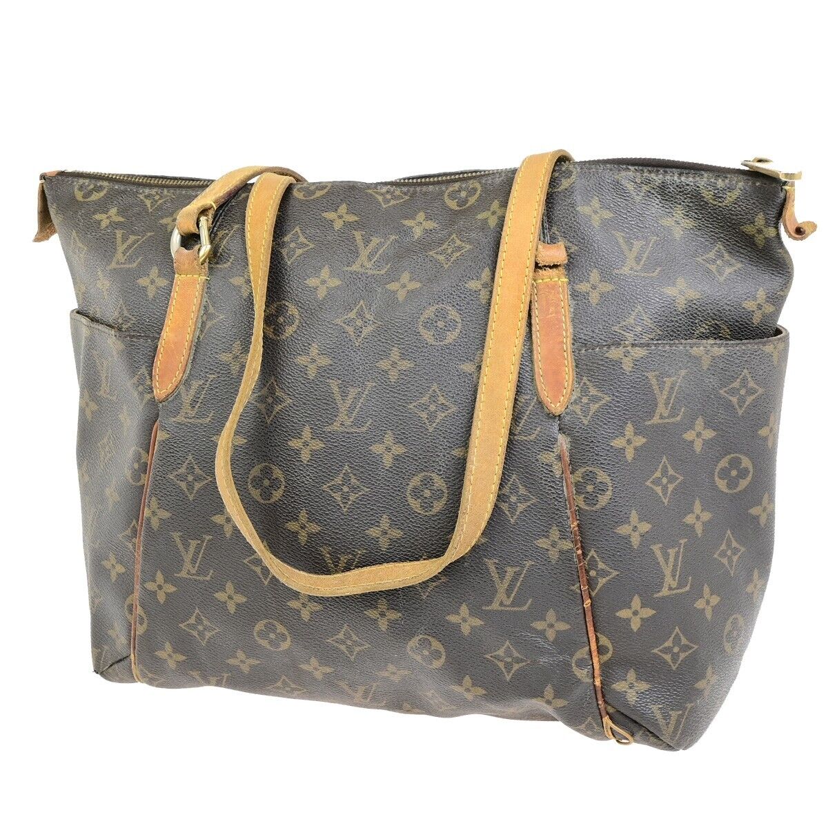 LOUIS VUITTON Logo Totally MM Shoulder Bag Monogram Leather Brown M56689 67FB424