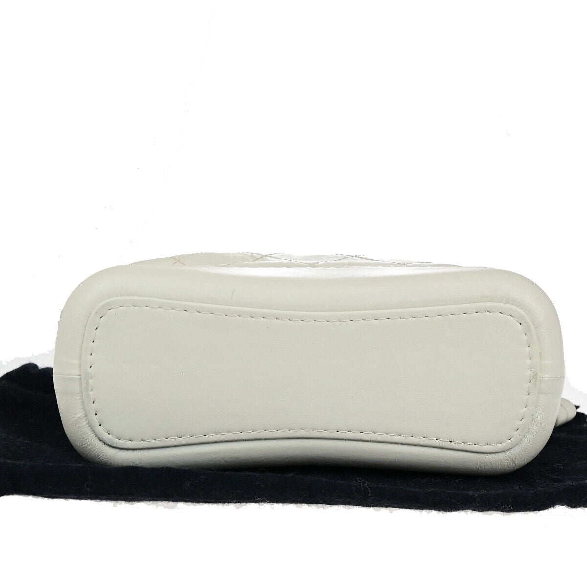 CHANEL CC Logo Gabrielle Chain Shoulder Bag Leather White Italy 685RK695