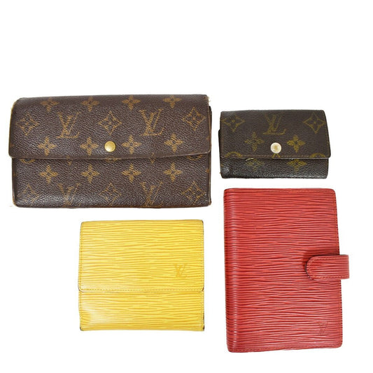 LOUIS VUITTON 4 Set Wallet Key Case Day Planner Monogram Epi Leather BN 09YB169