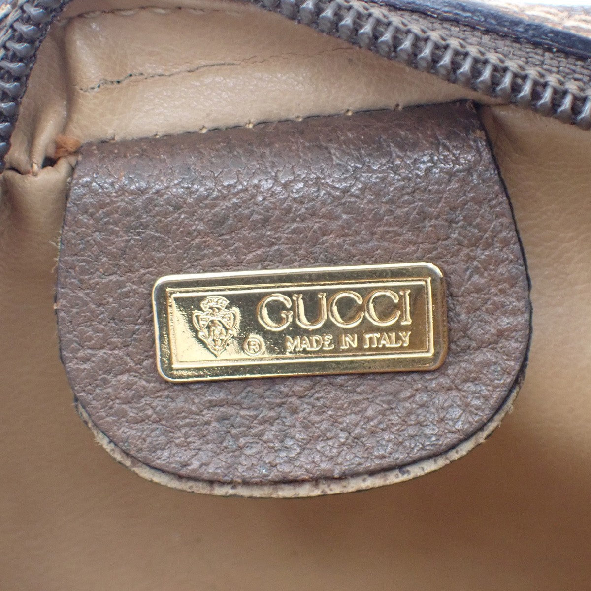 GUCCI GG Pattern Sherry Line Mini Shoulder Bag PVC Leather Beige Brown 32KC369