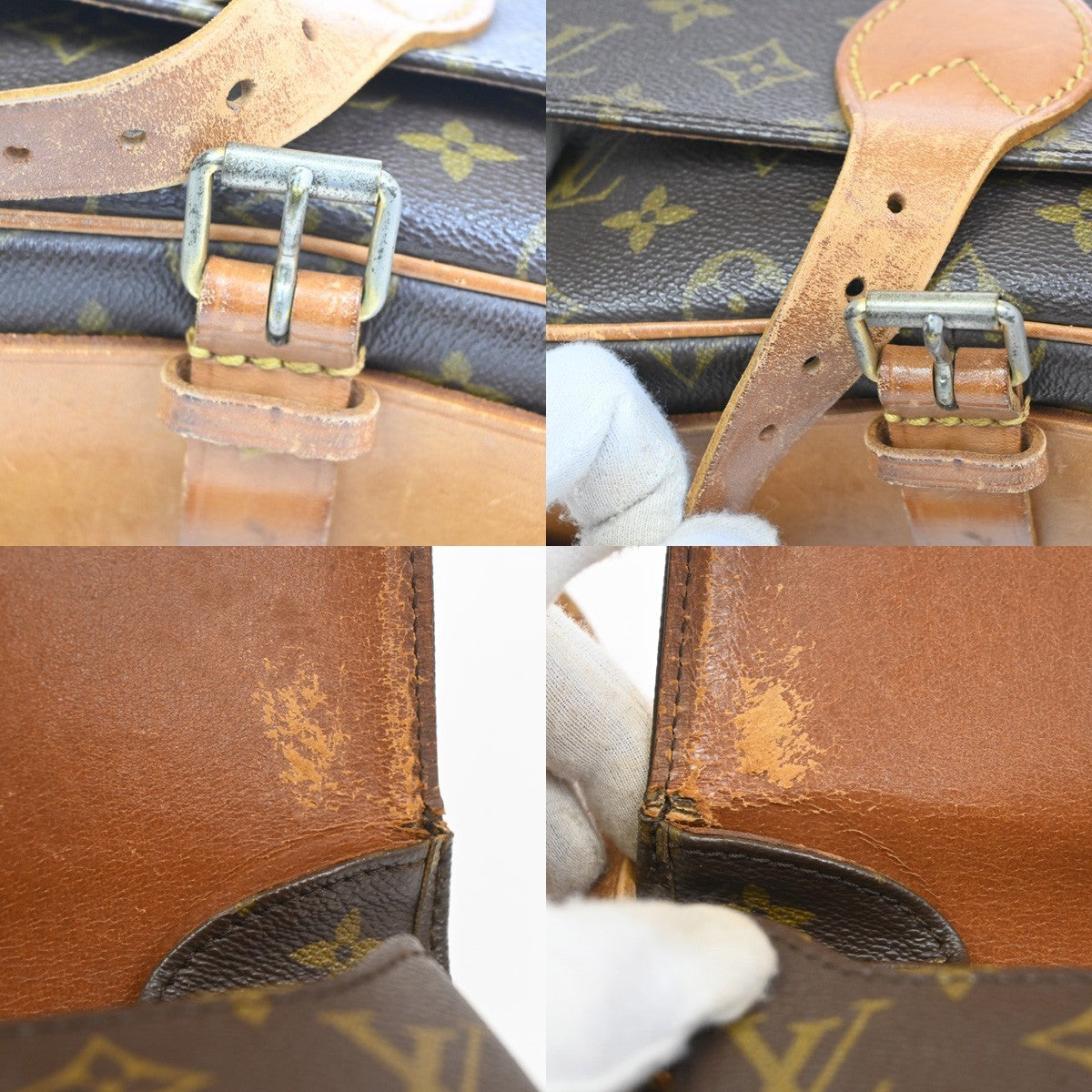 LOUIS VUITTON Cartouchiere MM Shoulder Bag Monogram Leather Brown M51253 33KC525
