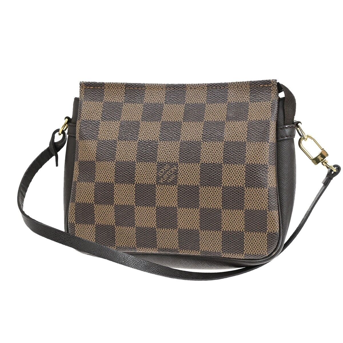 LOUIS VUITTON  Trousse Makeup Hand Bag Damier Ebene Leather Brown N51982 78SJ160