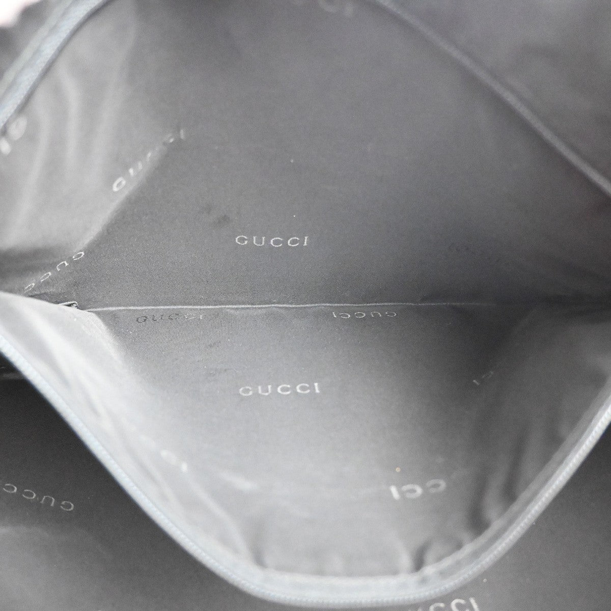 GUCCI Logo One Shoulder Hand Bag Leather Canvas Black SHW Italy 38MA213