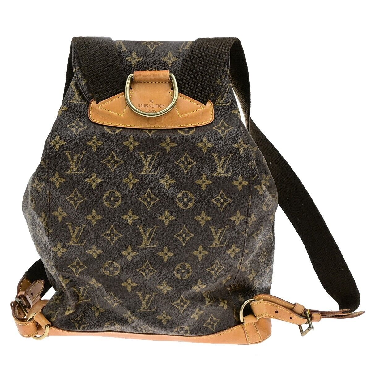 LOUIS VUITTON Montsouris GM Backpack Bag Monogram Leather Brown M51135 18ED898