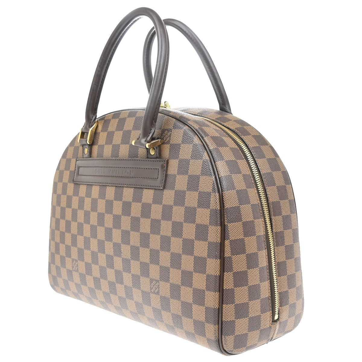 LOUIS VUITTON Logo Nolita HandBag Damier Ebene Leather Brown N41455 50KC176