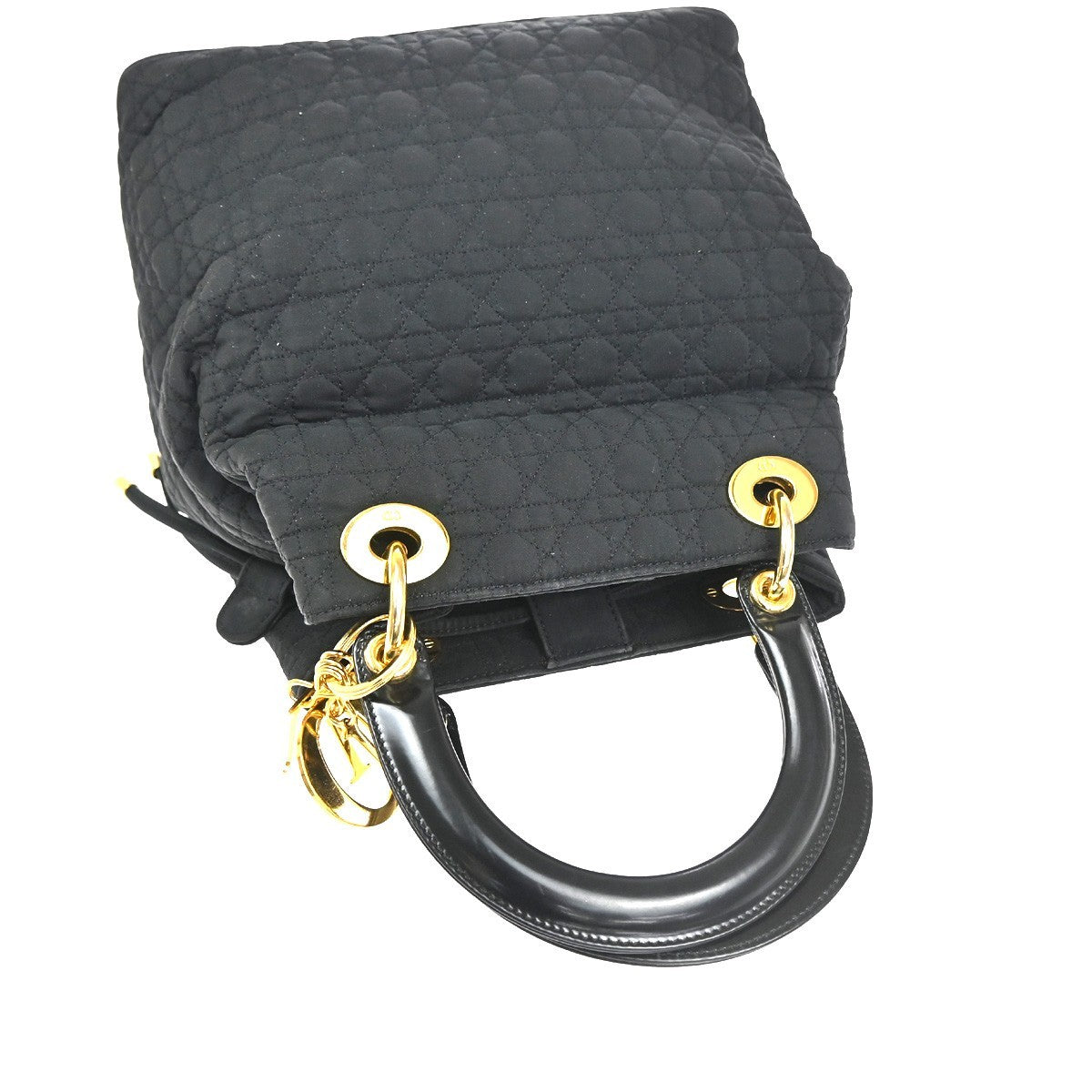 CHRISTIAN DIOR Lady Dior Cannage Hand bag Nylon leather Italy GHW  72KD052