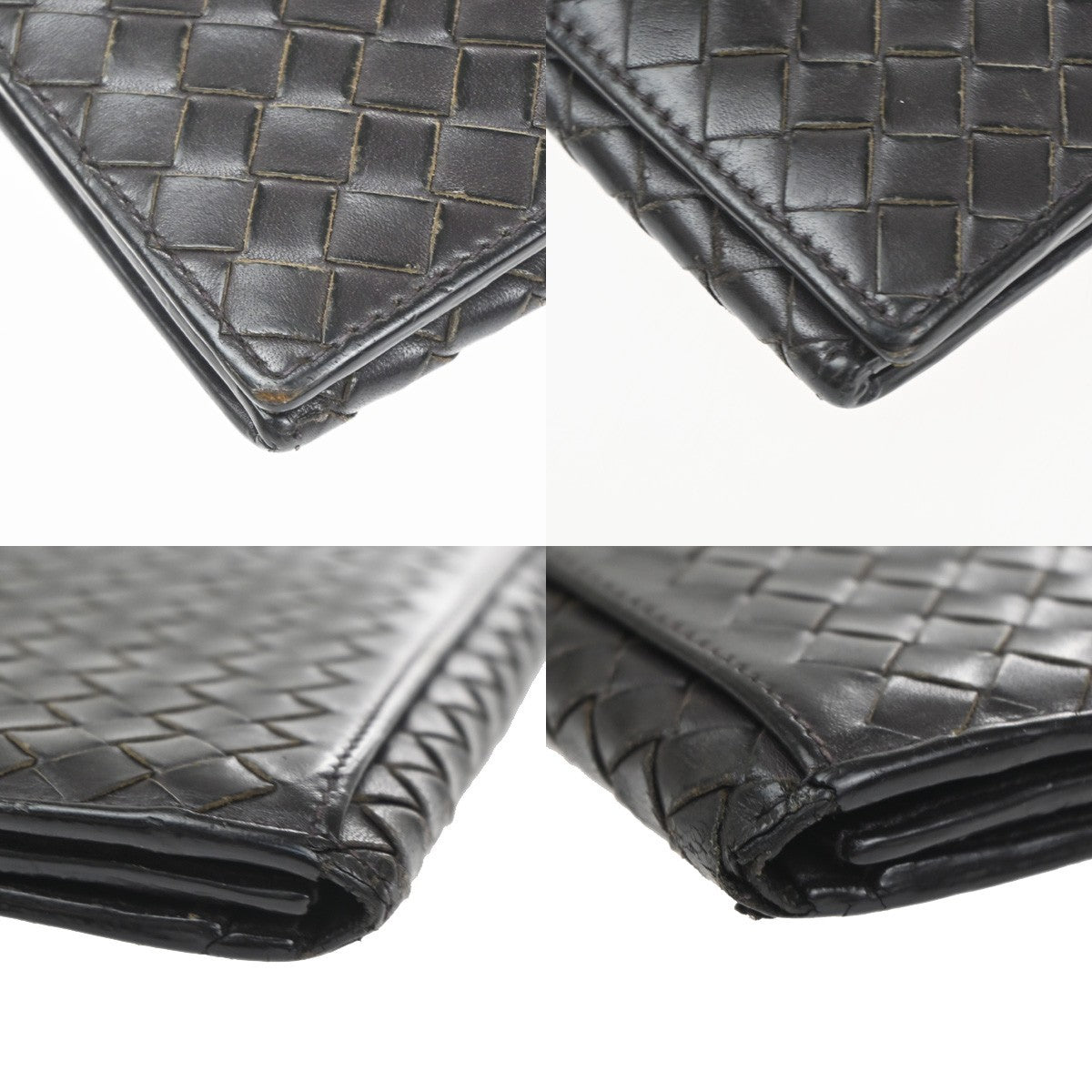 BOTTEGA VENETA Intrecciato Bifold Long Wallet Leather Brown Italy 05KD058