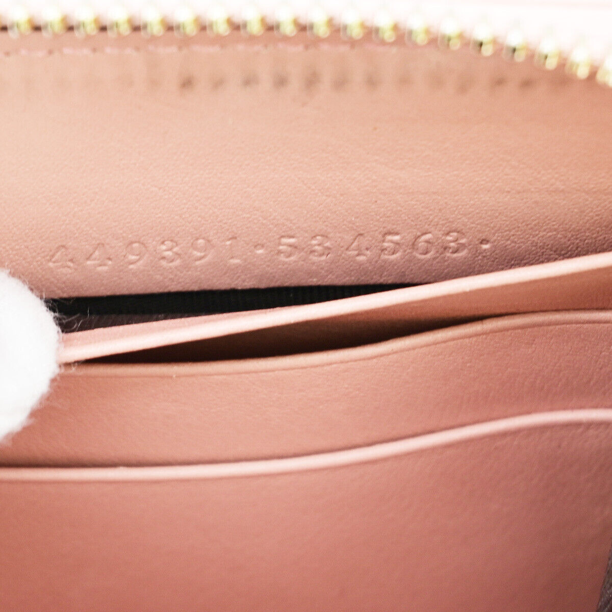GUCCI Logo Micro GG Guccissima Long Zipper Wallet Leather Pink GHW Italy 39YE519