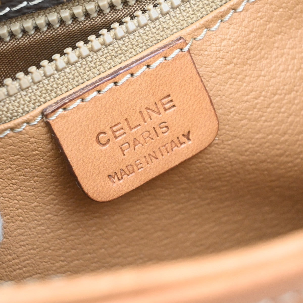 CELINE Logo Macadam Pattern Shoulder Bag PVC Leather Brown GHW Italy 67EG395