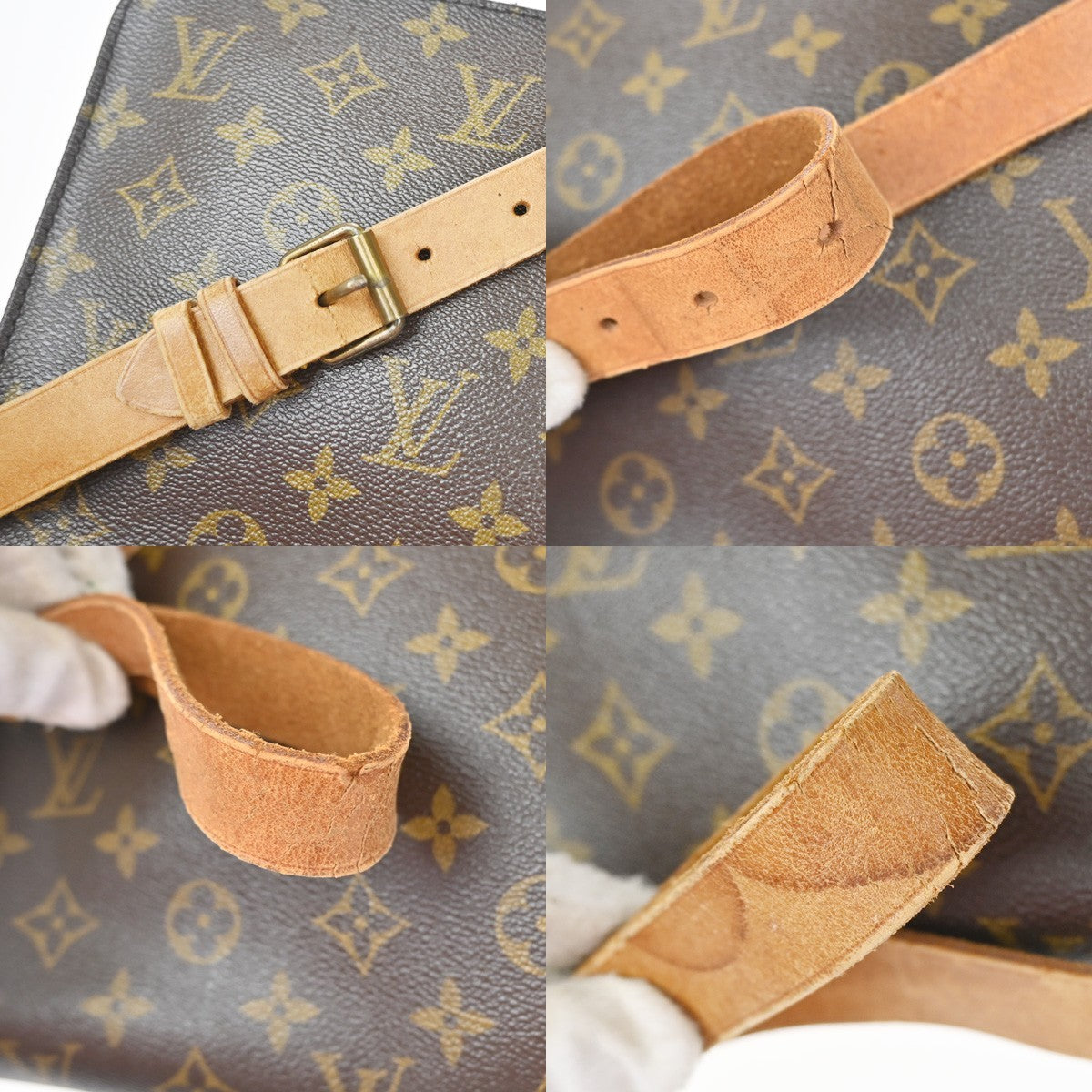 LOUIS VUITTON Cartouchiere MM Shoulder Bag Monogram Leather Brown M51253 32YH991