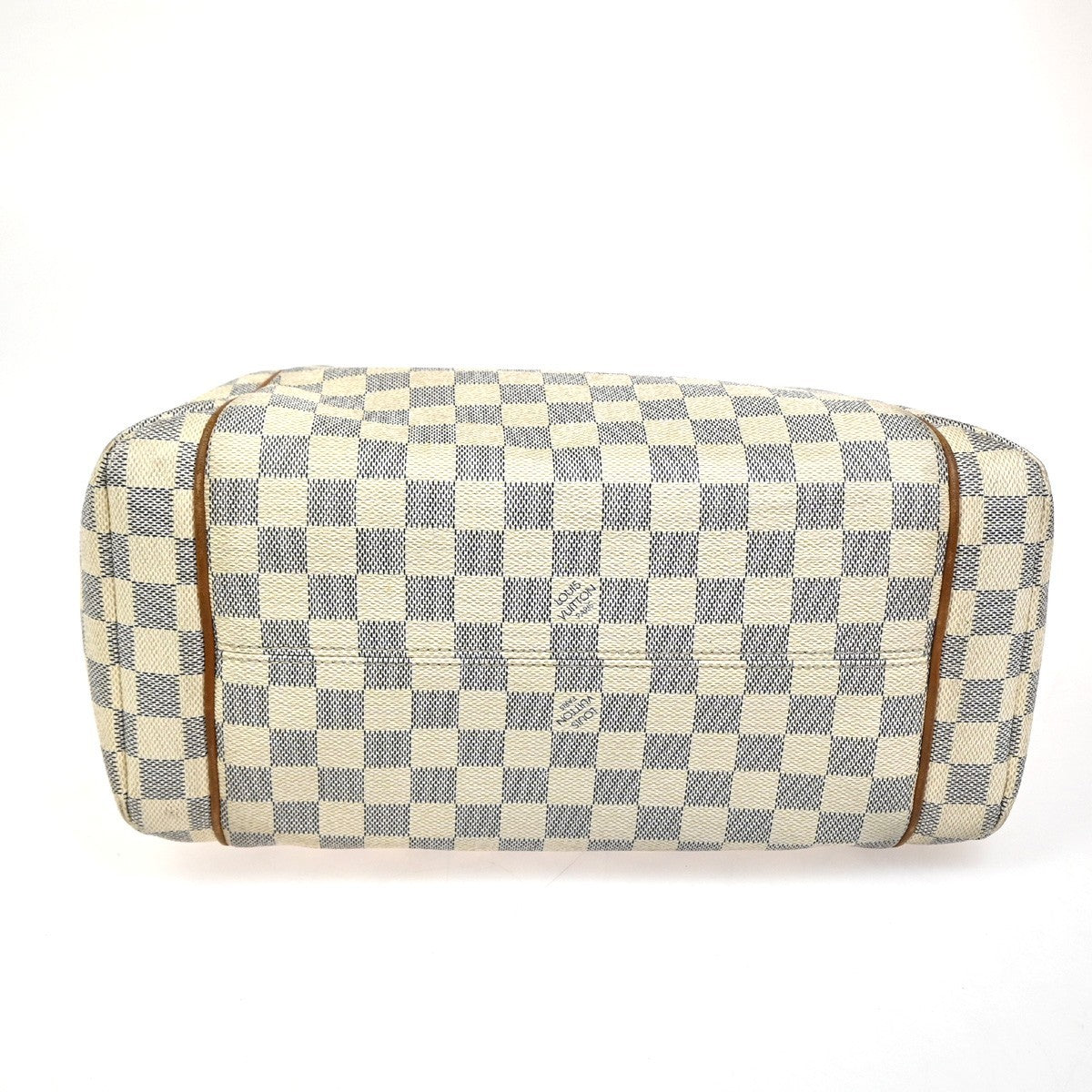 LOUIS VUITTON Totally MM Shoulder Bag Damier Azur Leather White N51262 10ZA275