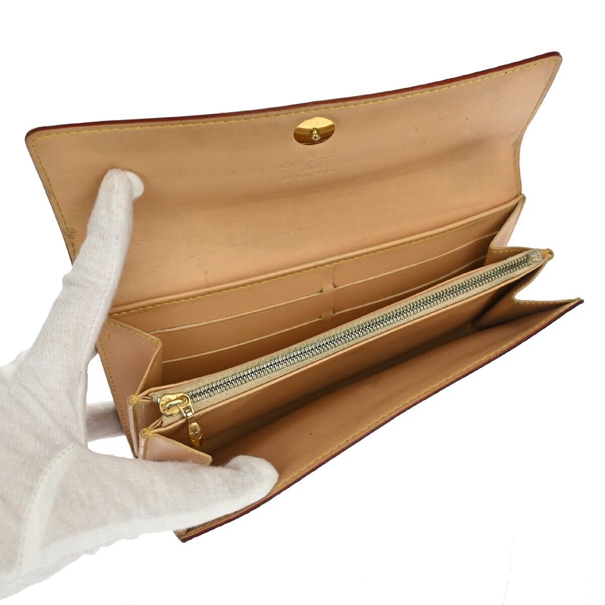 LOUIS VUITTON Sarah Long Bifold Wallet Monogram Multi Black Beige M93533 37GA258