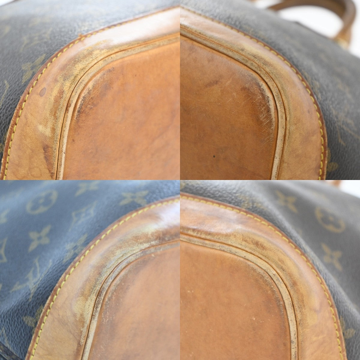 LOUIS VUITTON LV Logo Alma Hand Bag Monogram Leather Brown France M51130 30MA452