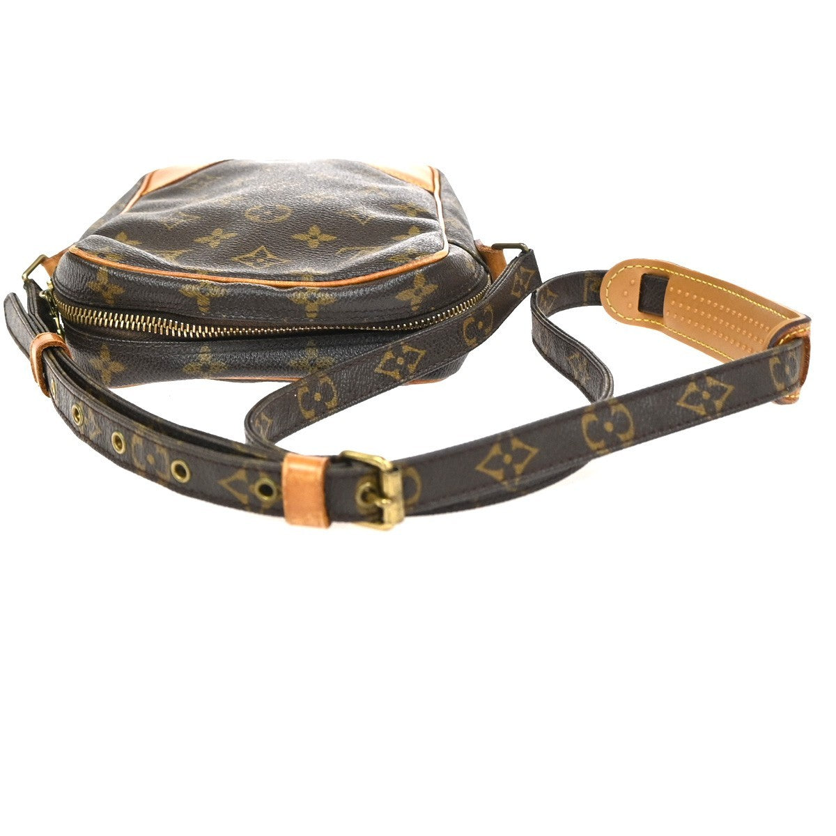 LOUIS VUITTON Danube Shoulder Bag Monogram Leather Brown USA M45266 32KC974