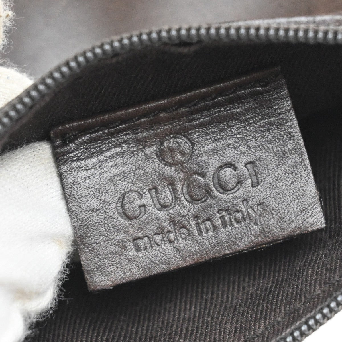 GUCCI Logo GG Pattern Shoulder Tote Hand Bag Canvas Leather Brown Italy 38MA585