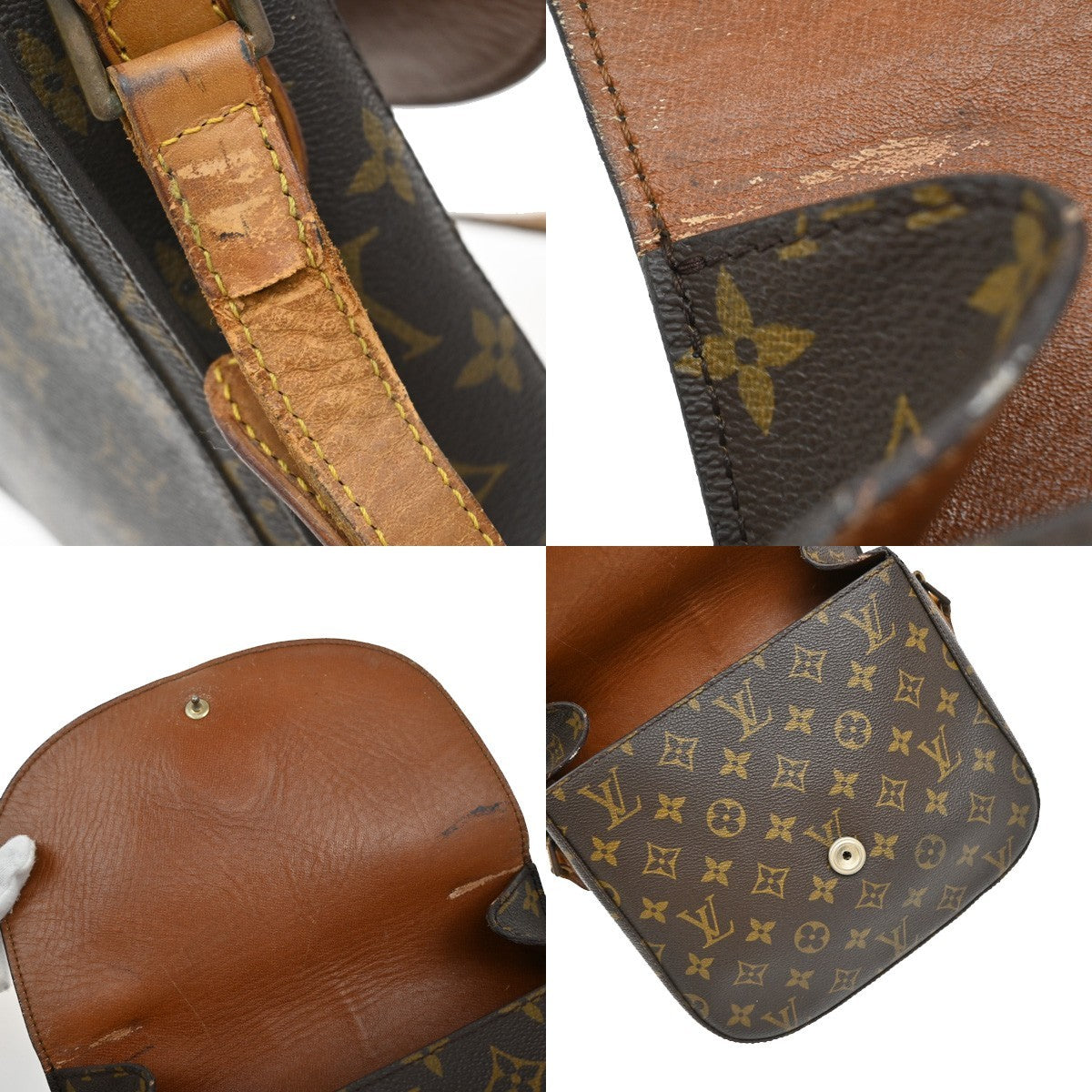 LOUIS VUITTON Saint Cloud GM Shoulder Bag Monogram Leather Brown M51242 64KP074
