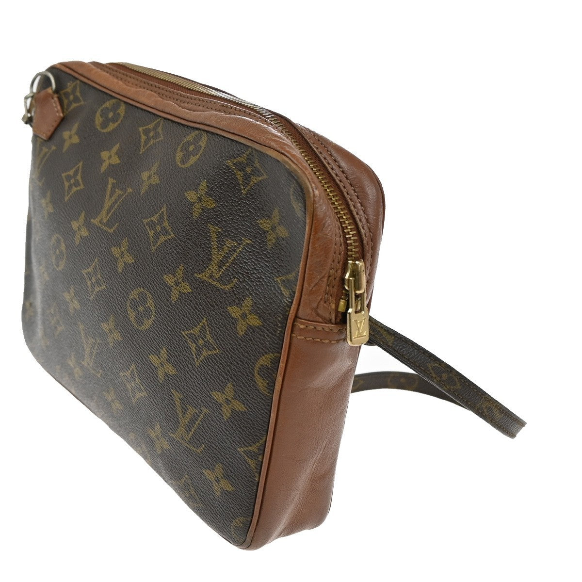 LOUIS VUITTON Pochette Sport Shoulder Bag Monogram Leather Brown France 61KB831