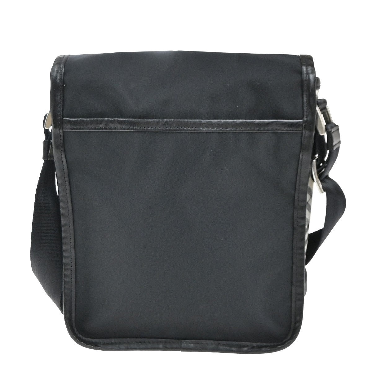 BURBERRY Nova Check Crossbody Mini Shoulder Bag Nylon Leather Black SHW 61KP417