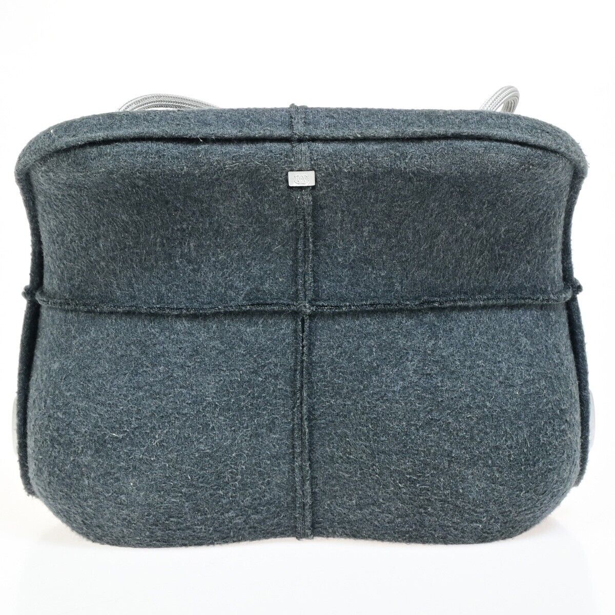 CHANEL CC Hip Bag Shoulder Bag Wool Gray Silver France 73SJ016