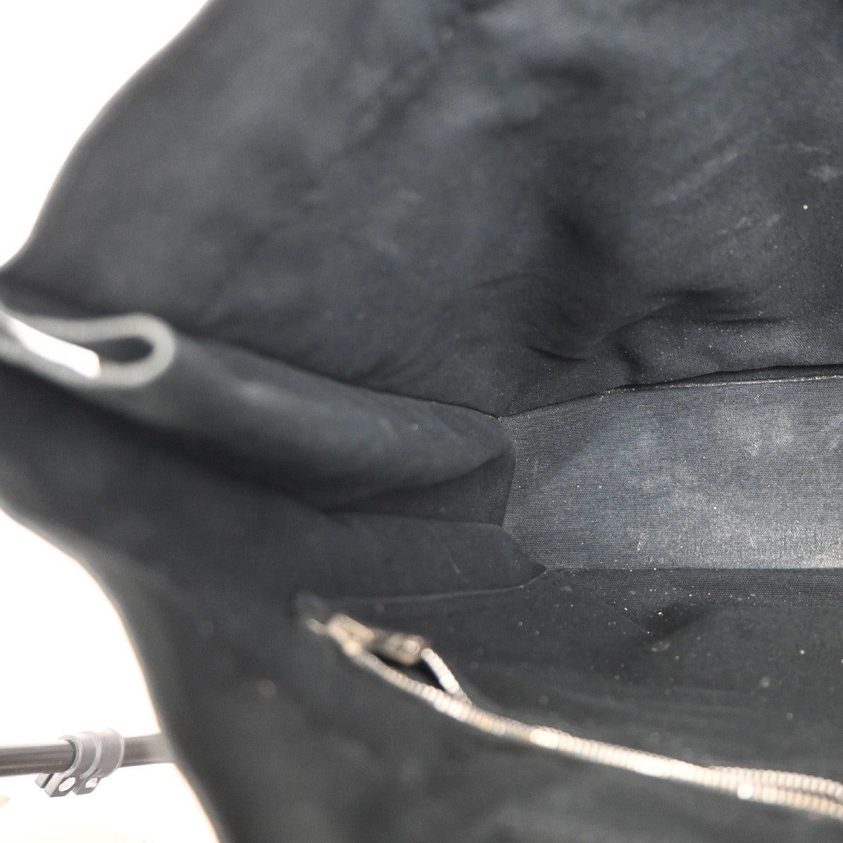 HERMES Logo Fourre Tout MM Hand Tote Bag 100% Cotton Black SHW France 07KC313