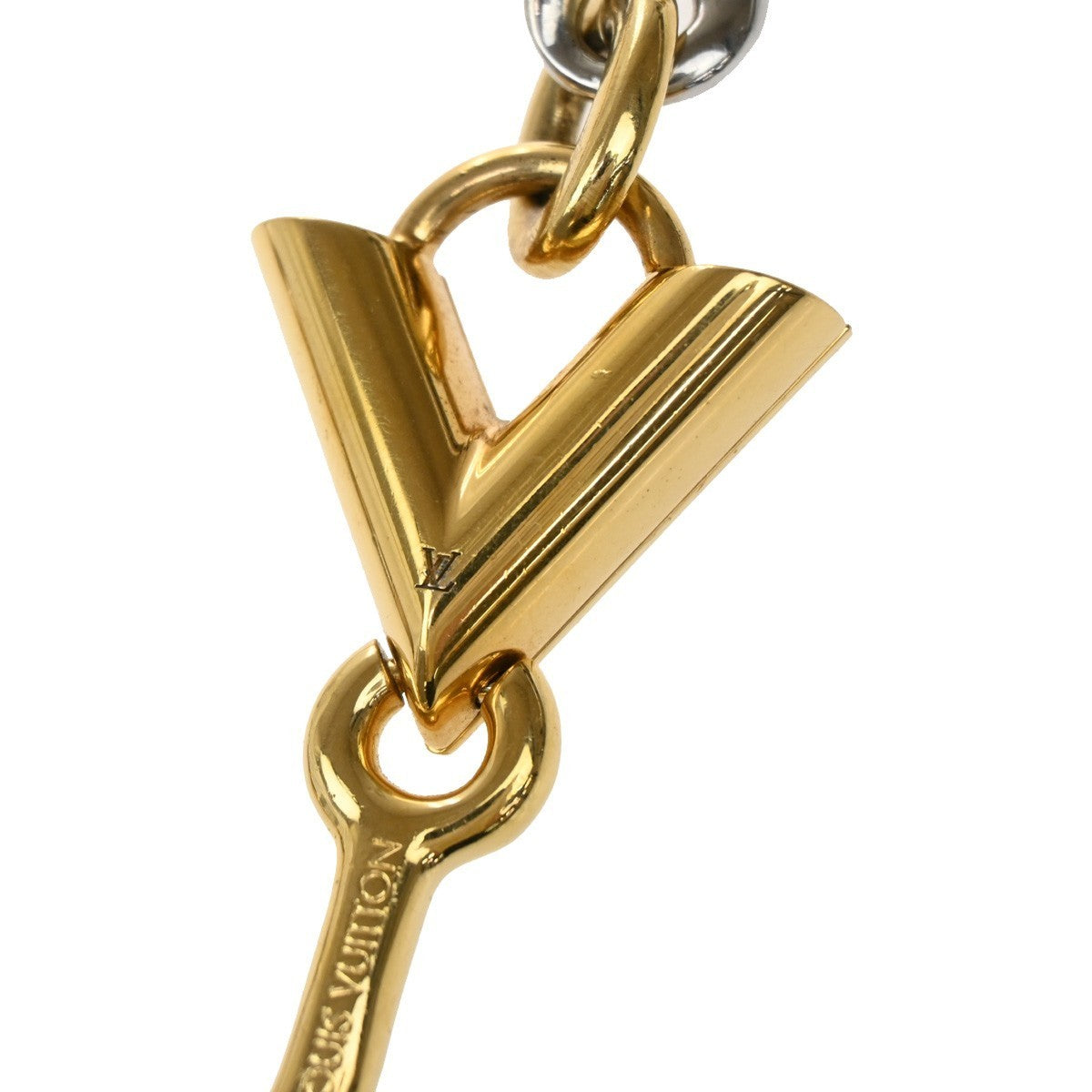 LOUIS VUITTON Logo Chain Long Necklace Gold Silver Italy M62837 87KP110