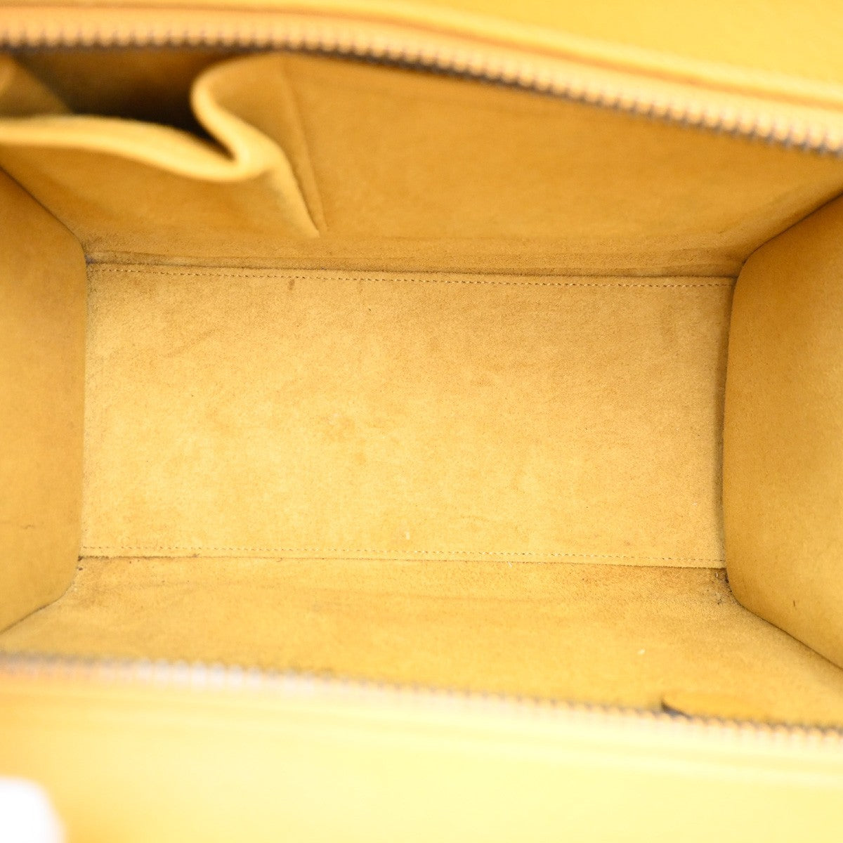 CELINE Luggage Micro Top Handle Tote Hand Bag Leather Yellow SHW Italy 667RL904