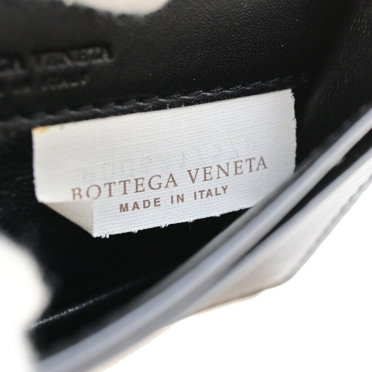 BOTTEGA VENETA Logo Intrecciato Card Holder Wallet Leather Black Italy 64FB224