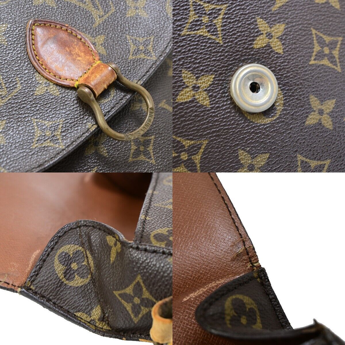 LOUIS VUITTON Saint Cloud MM Shoulder Bag Monogram Leather Brown M51243 68EB653