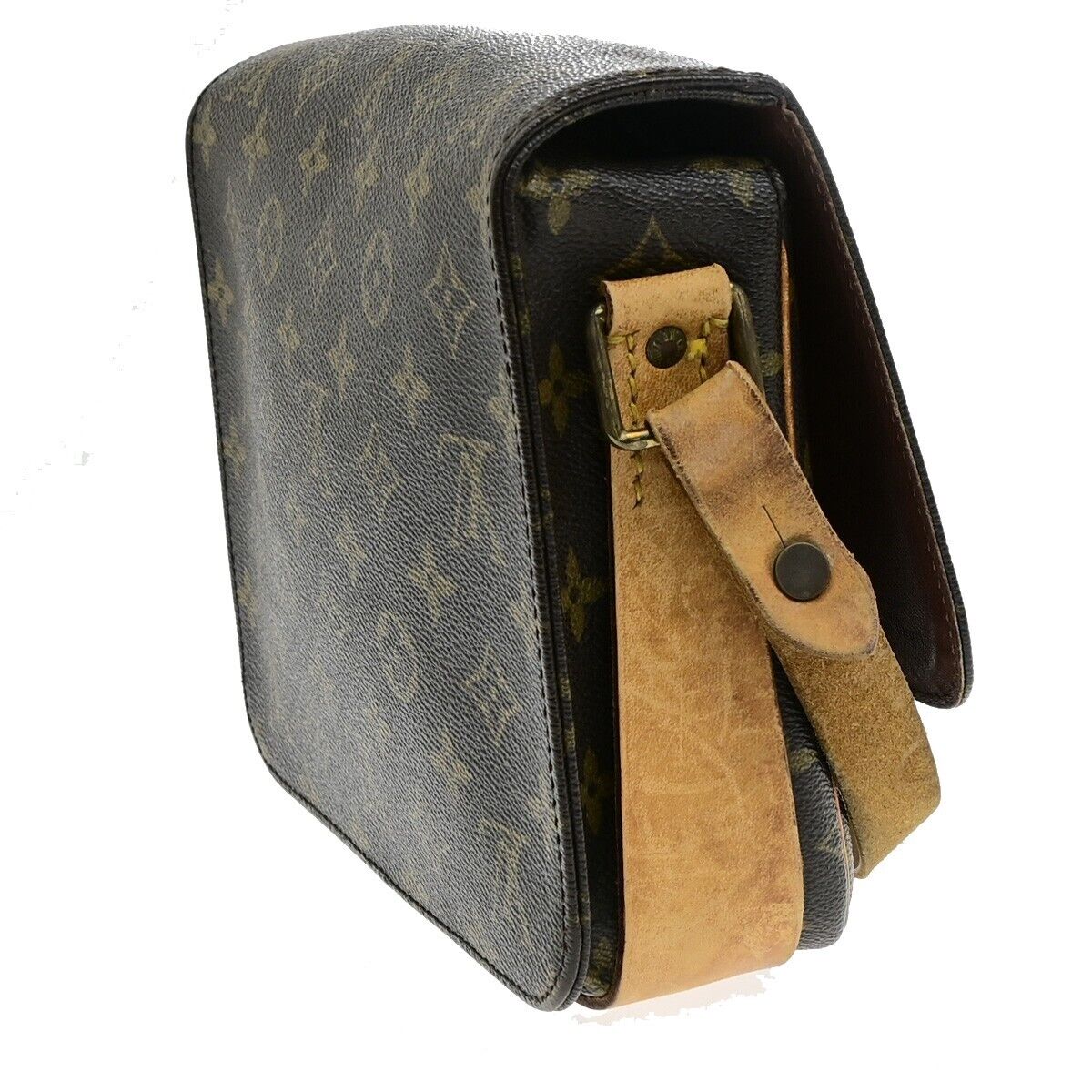 LOUIS VUITTON Cartouchiere MM Shoulder Bag Monogram Leather Brown M51253 33ED897