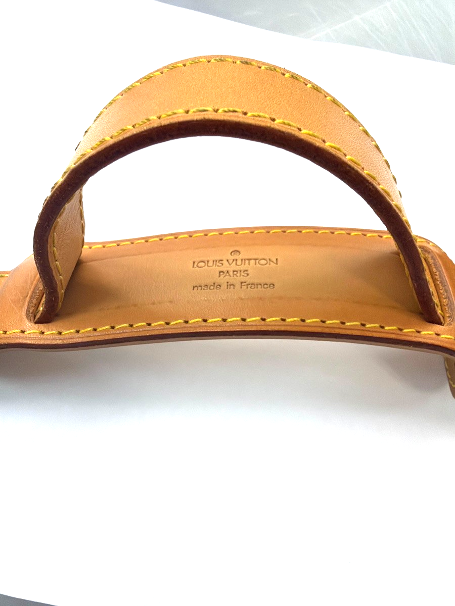 LOUIS VUITTON Logo Shoulder Bag Strap Adjustable Leather Brown GHW 67YJ014