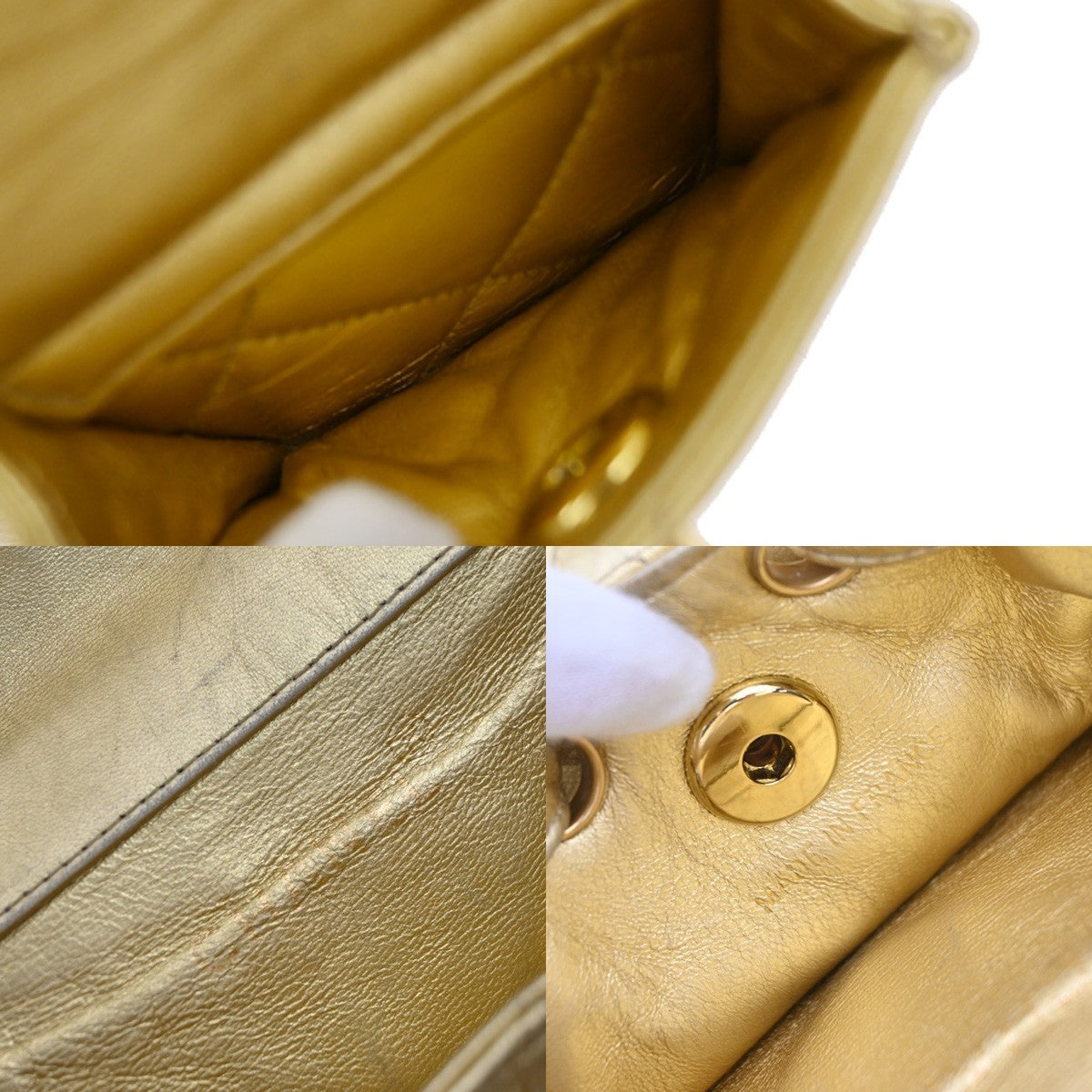 CHANEL CC Logo Duma Matelasse Chain Backpack Bag Leather Gold Vintage 717RP177