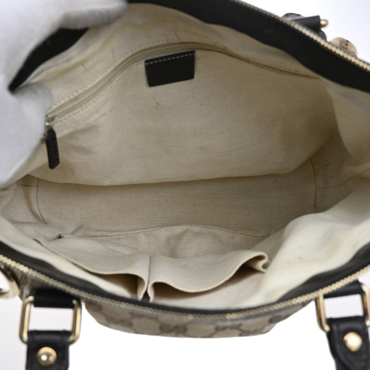 Gucci GG Logo Sukey Tote Hand bag Canvas leather Brown GHW Italy 88CA381