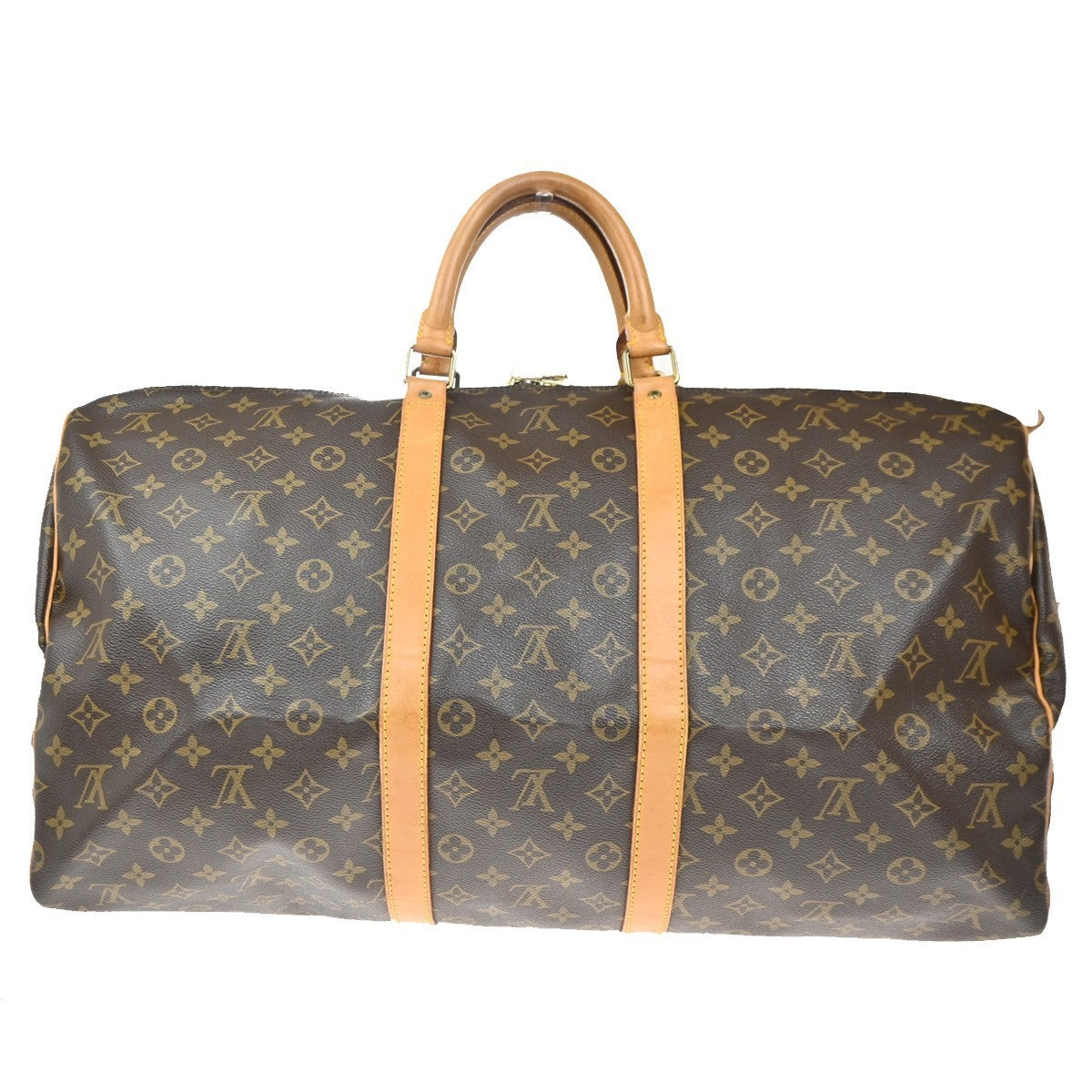 LOUIS VUITTON Keepall 55 Travel Hand Bag Monogram Leather Brown M41424 14CA649