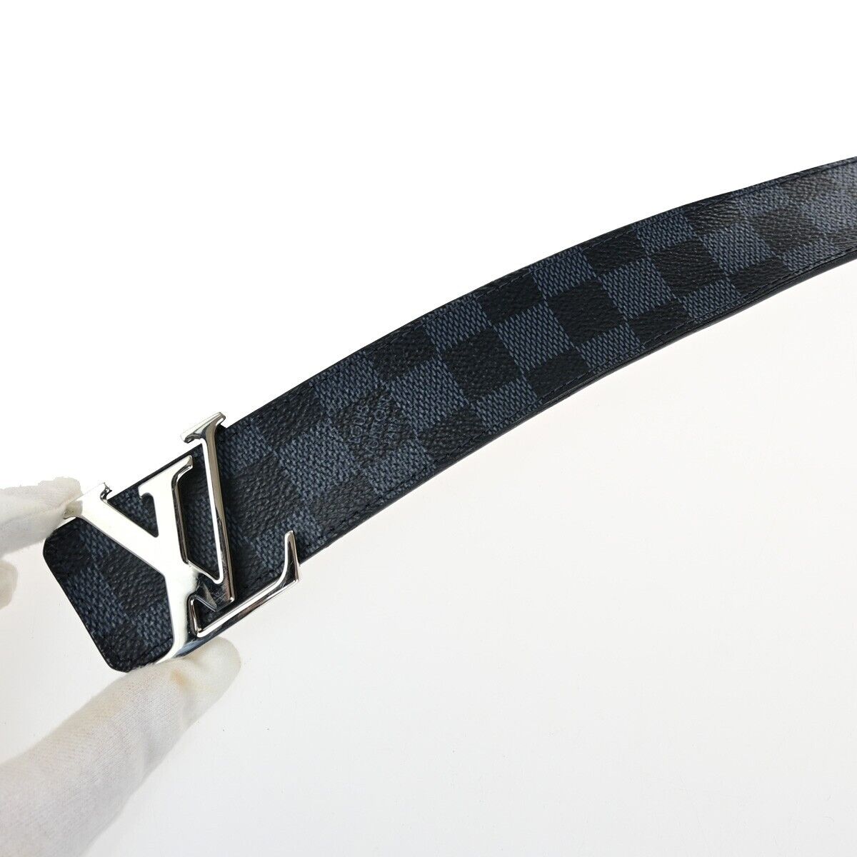 LOUIS VUITTON Ceinture Initiales Belt Damier Graphit Leather BK M0087 32ED271