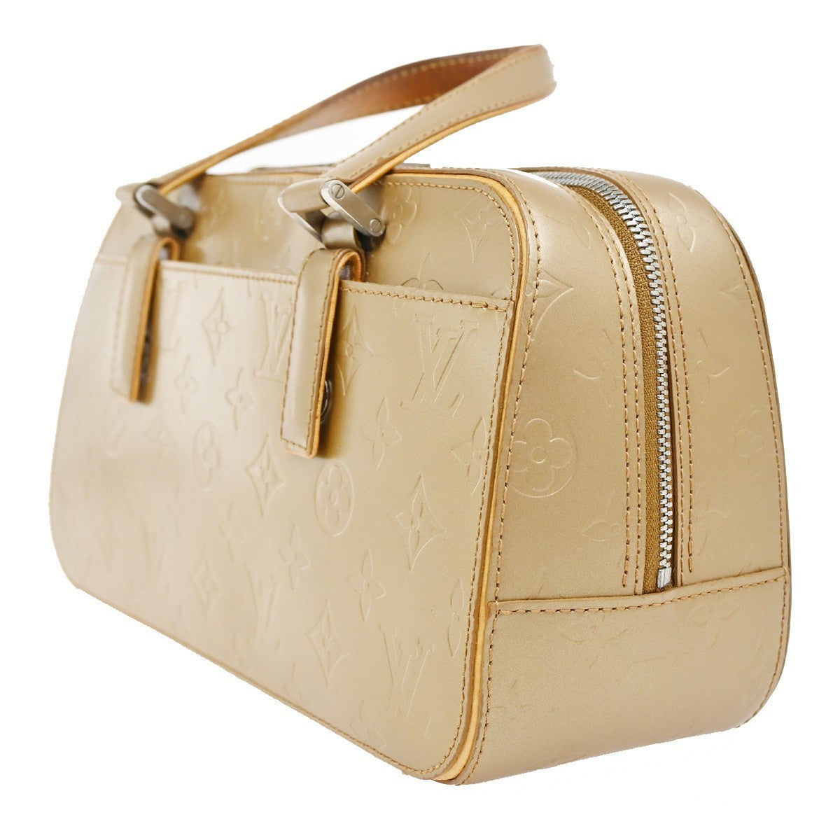 LOUIS VUITTON  Shelton MM Hand Bag Monogram Mat Leather Gold M55177 34TA037