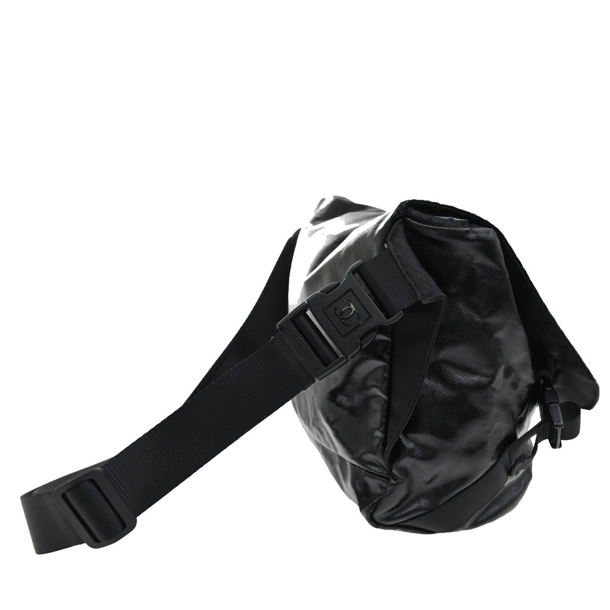CHANEL Sports CC Logo Crossbody Shoulder Bag Coating Canvas Nylon BK 689RL125