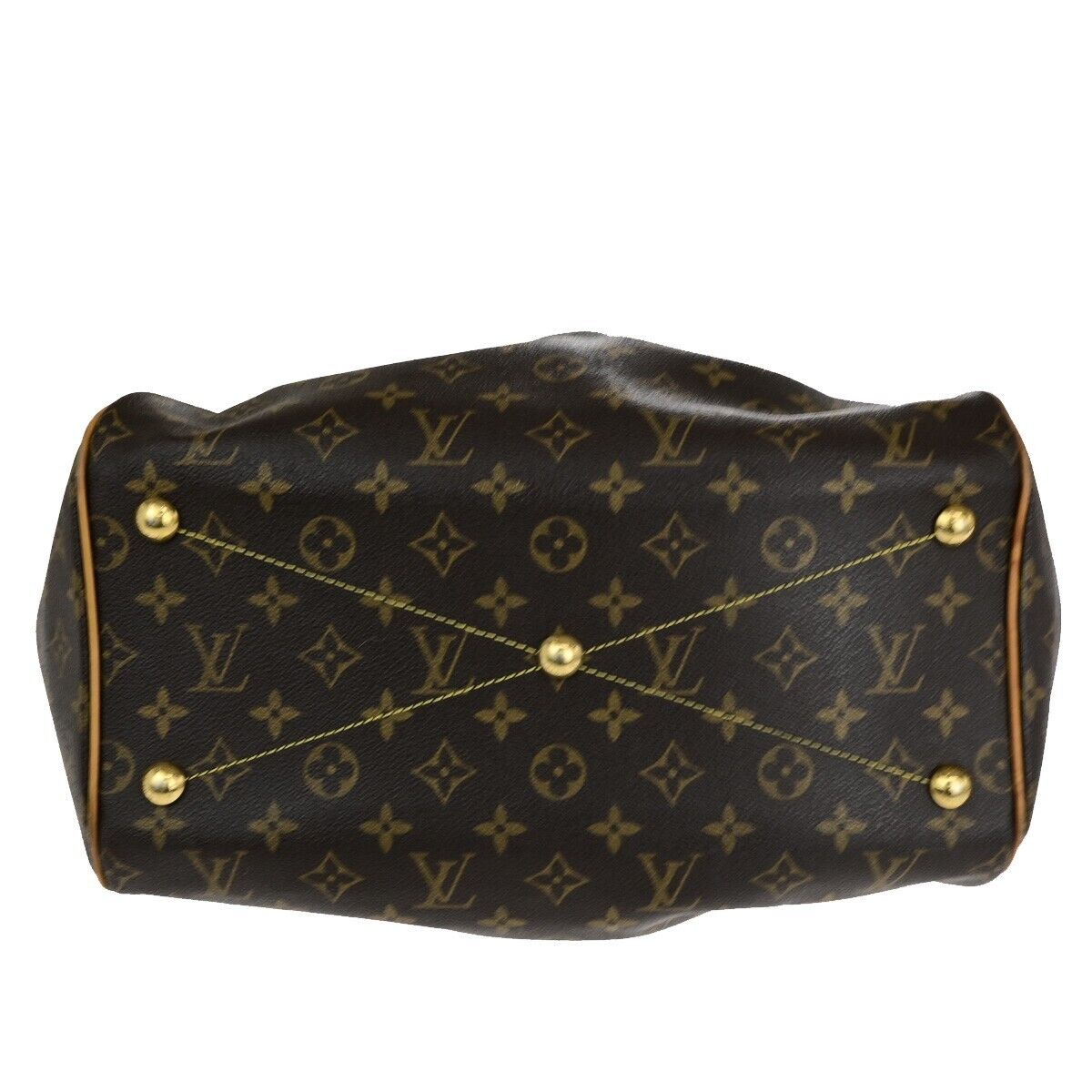 LOUIS VUITTON LV Tivoli GM Shoulder Bag Monogram Leather Brown M40144 52ED109