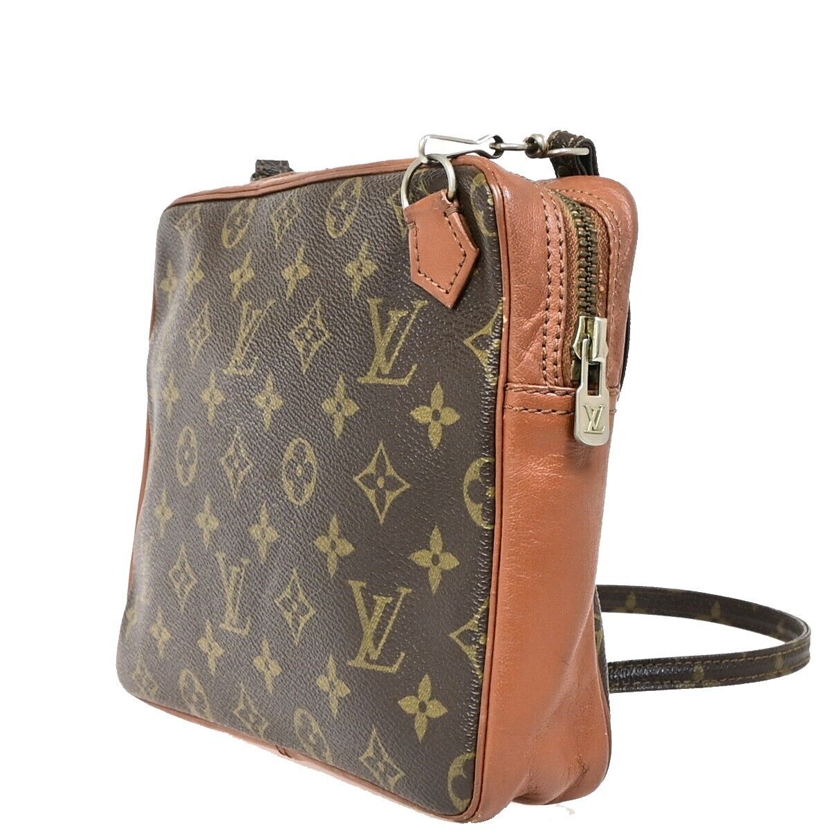 LOUIS VUITTON Pochette Sport Clutch Shoulder Bag Monogram Leather Brown 61EB425