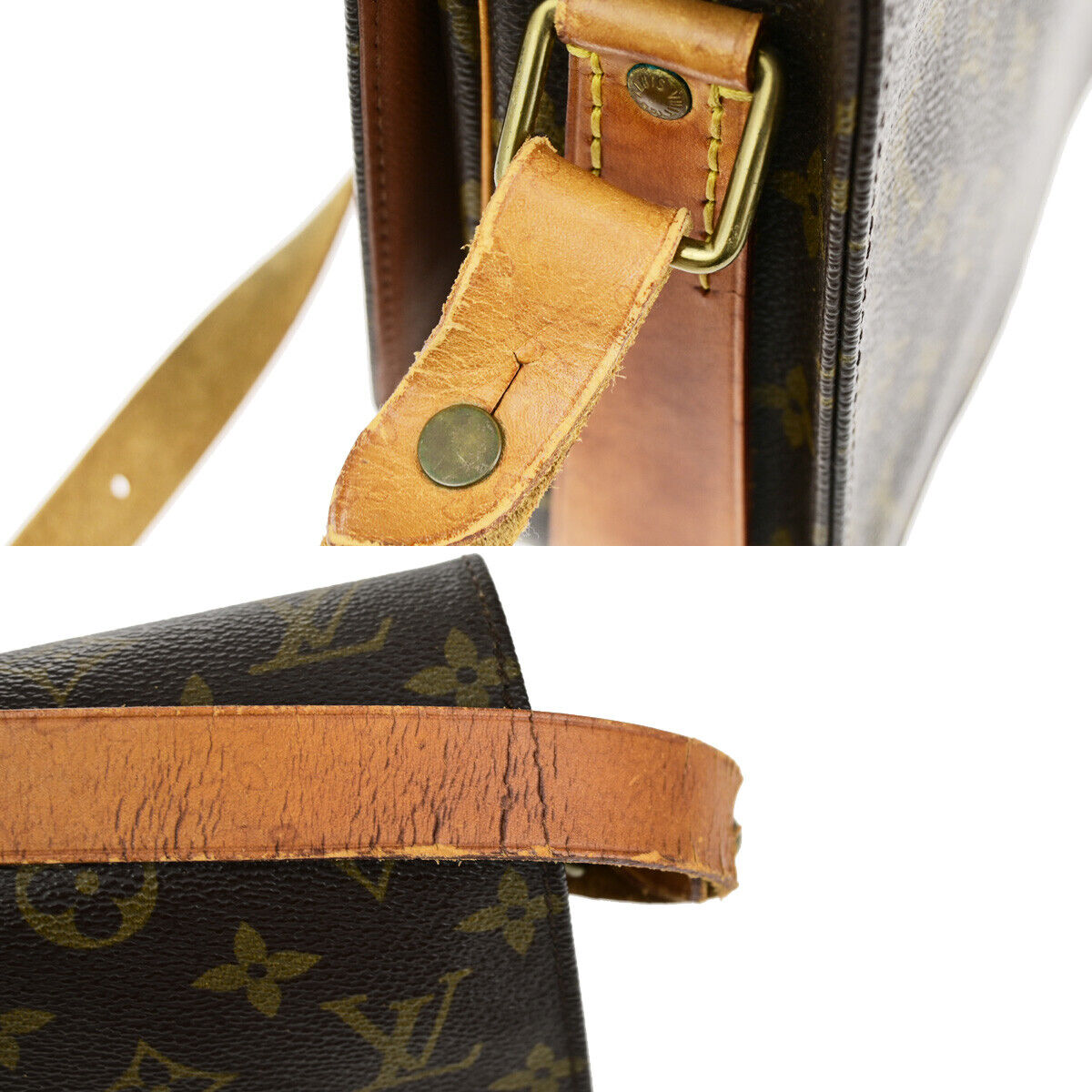 LOUIS VUITTON Cartouchiere MM Shoulder Bag Monogram Leather Brown M51253 36YG722